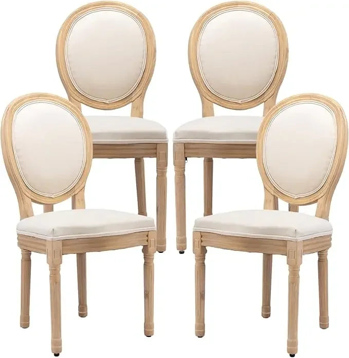 Angduo French Country Dining Chairs Fabric Upholstered