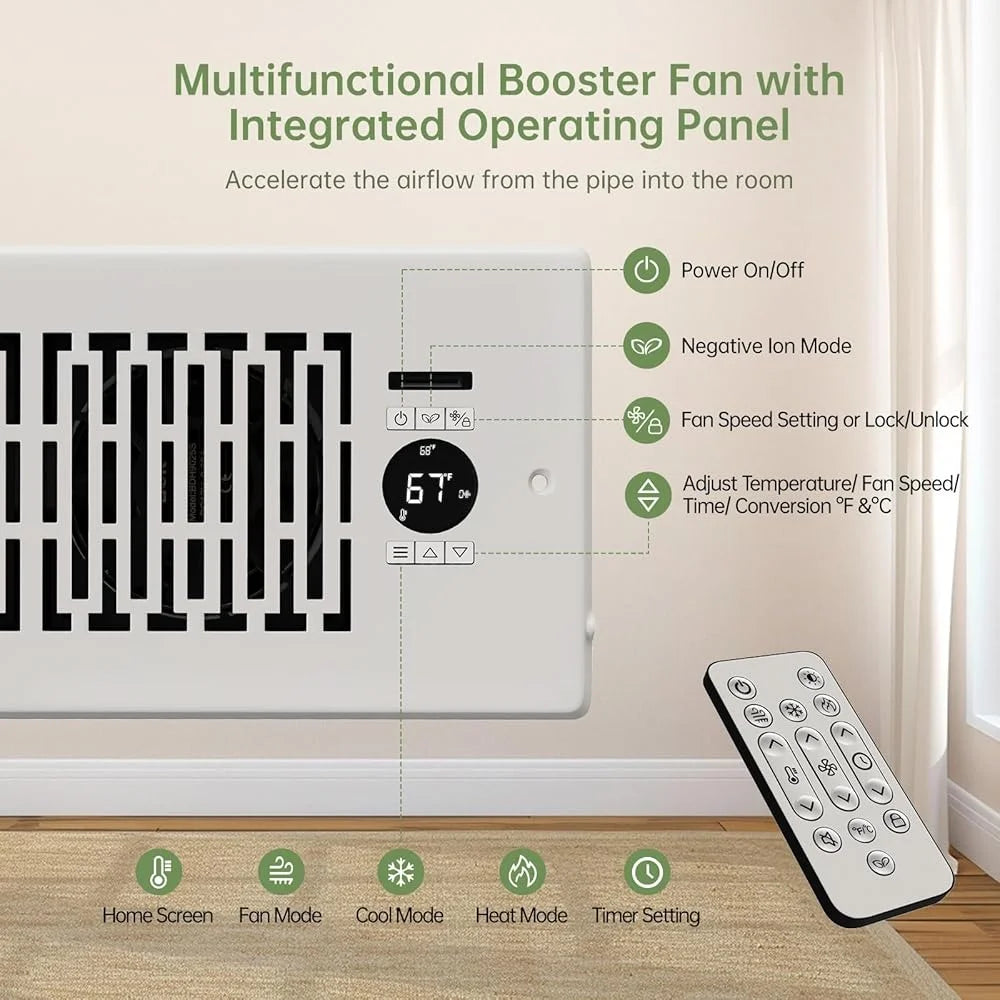 XMSJ 10 Speed Vent Booster Fan Smart Control Quiet Airflow