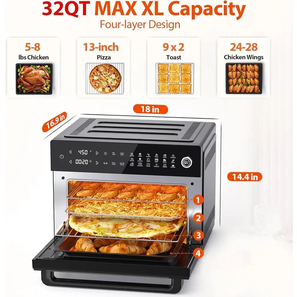 XMSJ Air Fryer Oven Toaster Rotisserie Dehydrator 19 in 1