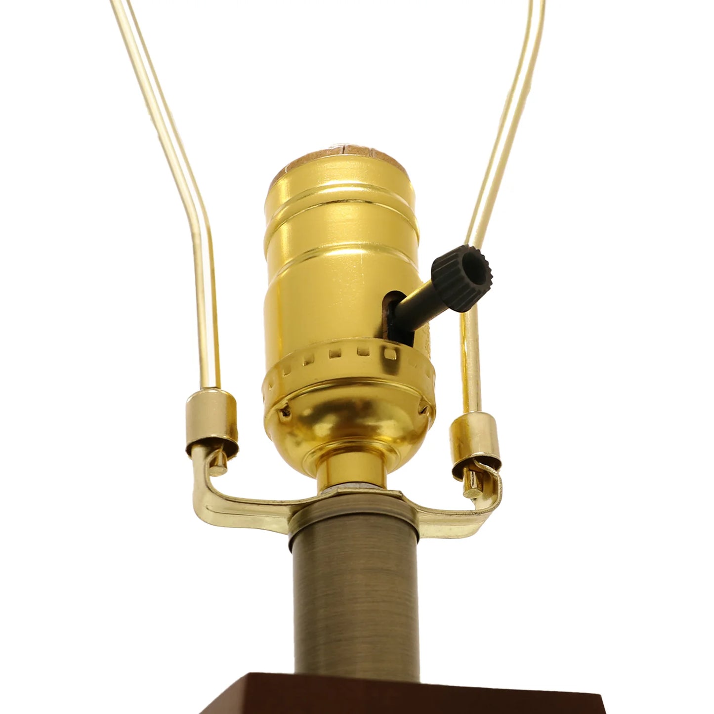 Stanbow Walnut Wood Table Lamp With Linen Shade Mid Century