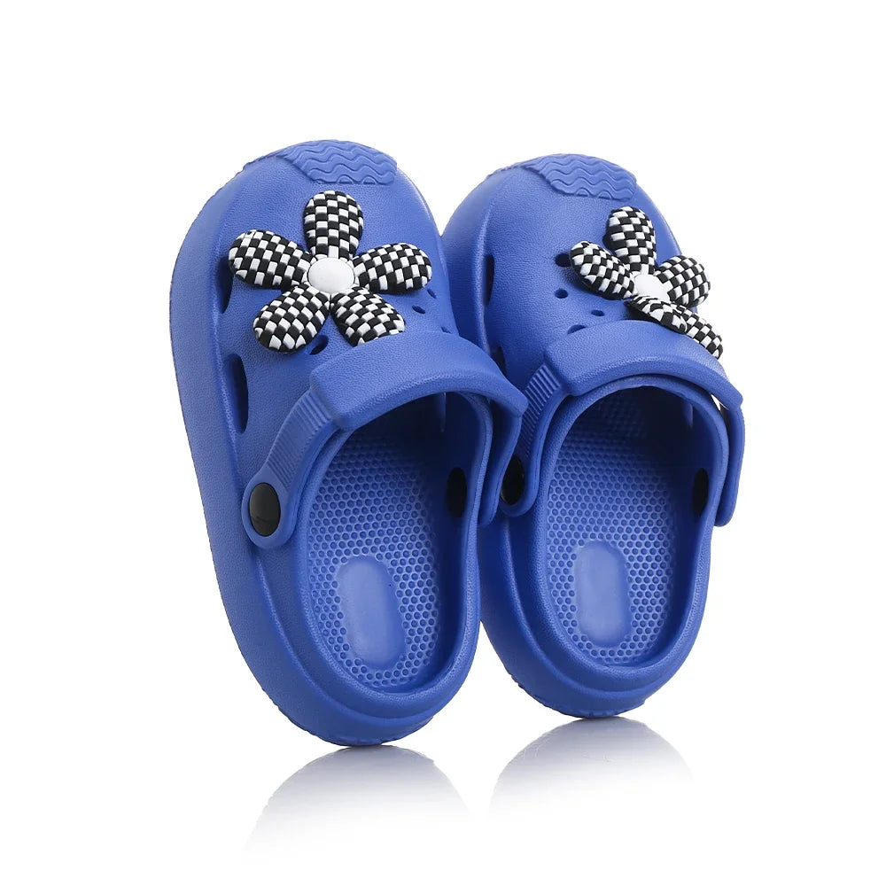 New Summer Children Beach Slippers Soft Anti-Slip Comfort Hole Flower Sandal for Boy Girl Cute  Light Breathable Garden Shoes