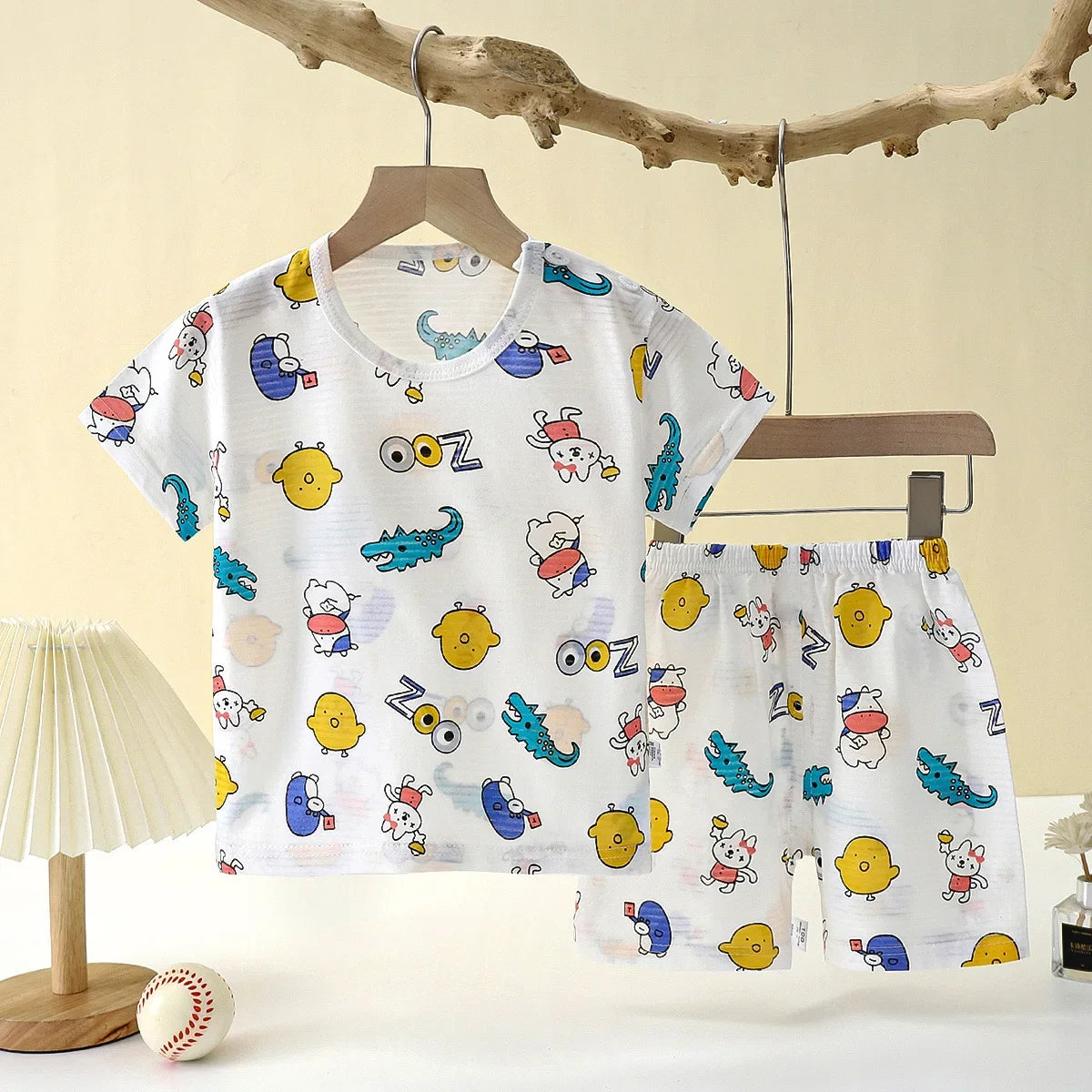 Wistful Smile Kids Summer Pajamas Two Piece Cotton Set