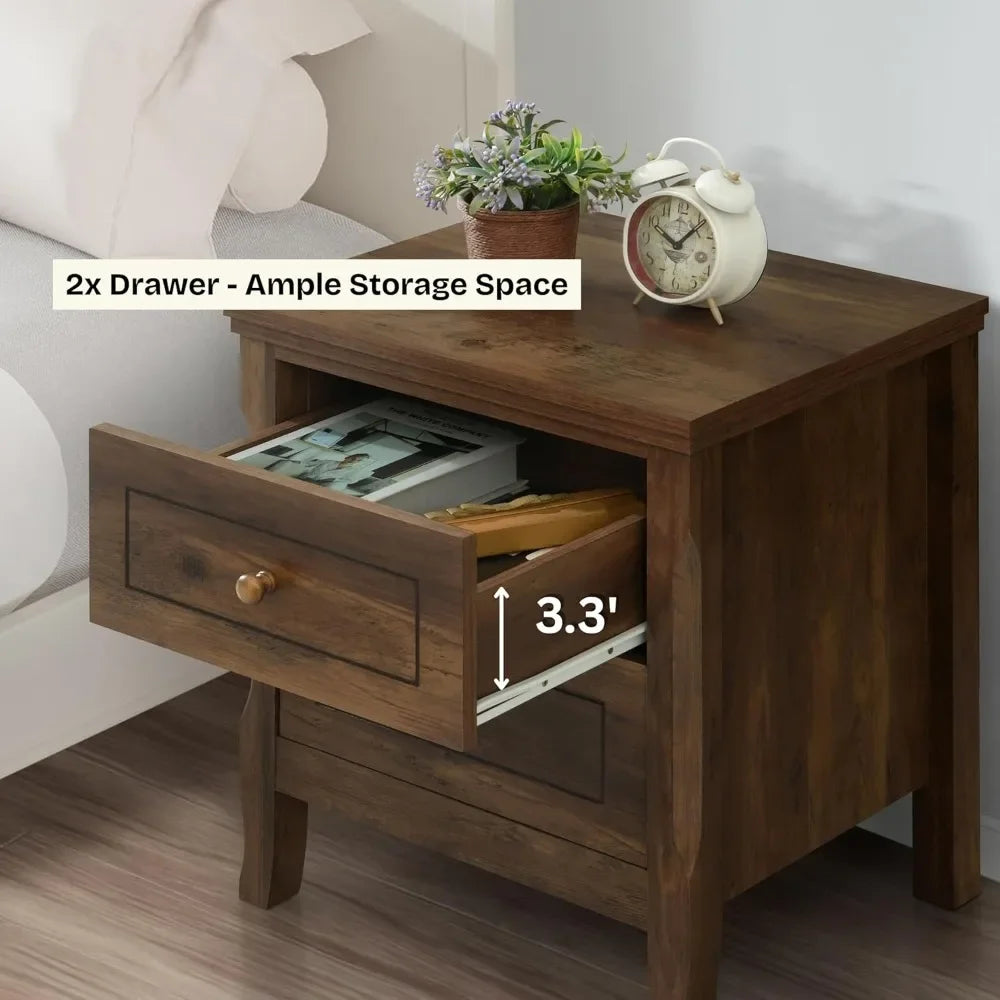 Guangbai Porter Nightstand Set of 2 Modern End Tables