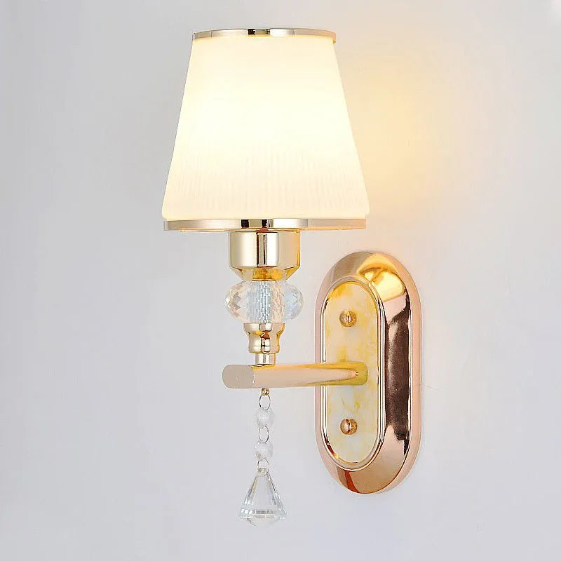 Modern Minimalist Crystal Bedside Wall Sconce Lamp E14 12W