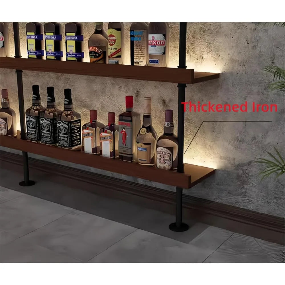 TANGXU 5 Tier Industrial Wall Mounted Wine Rack Shelves