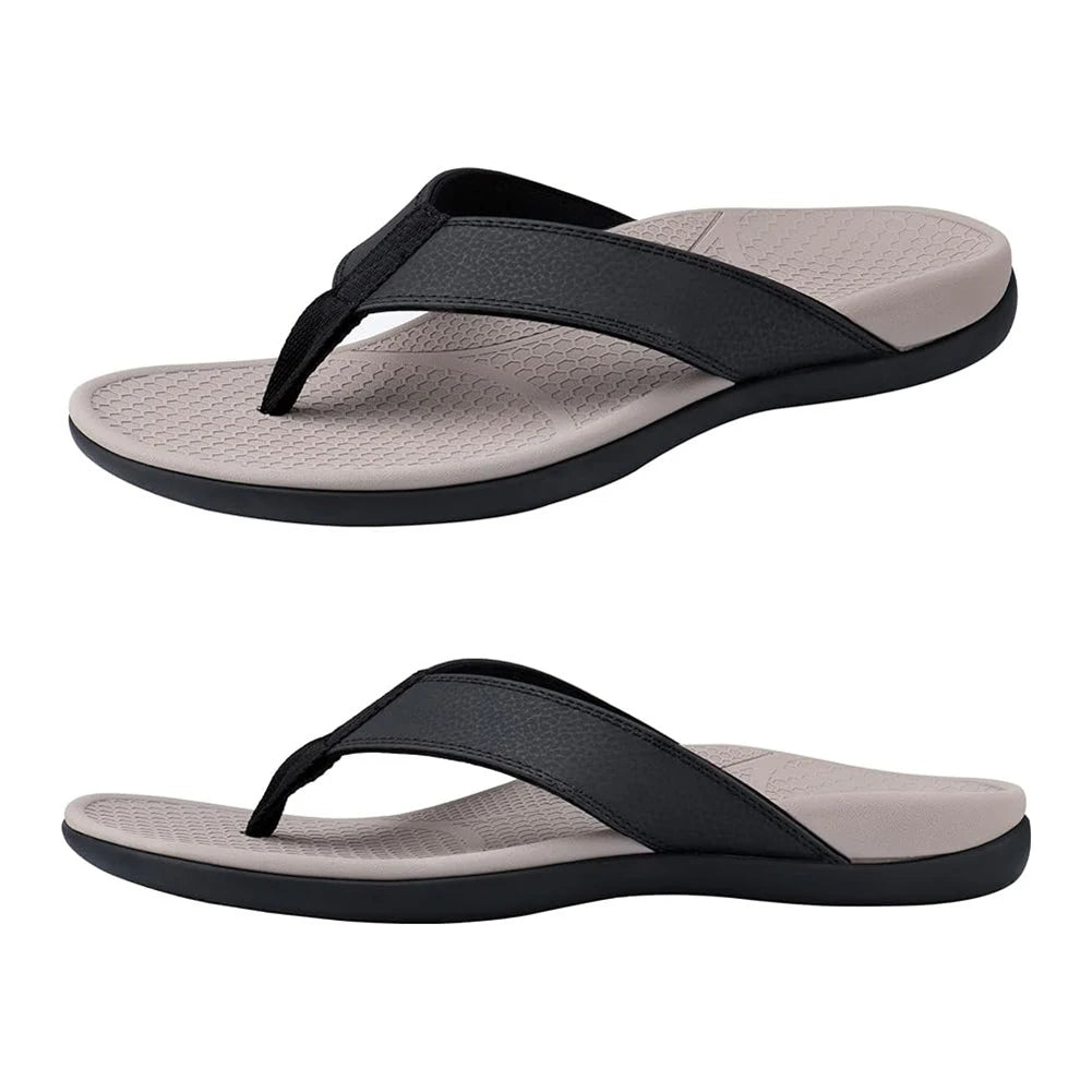 Men Orthotic Arch Support Flip Flops Non Slip Beach Slippers