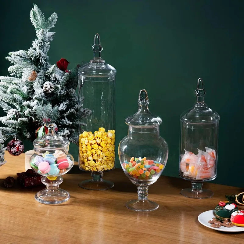 Hignconcerned Clear Glass Apothecary Jars With Lids Decor