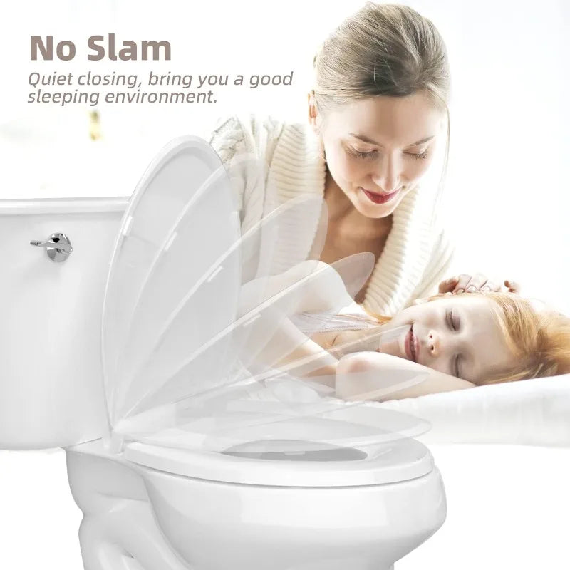 Hign-concerned Elongated Toilet Seat With Slow Close Hinges