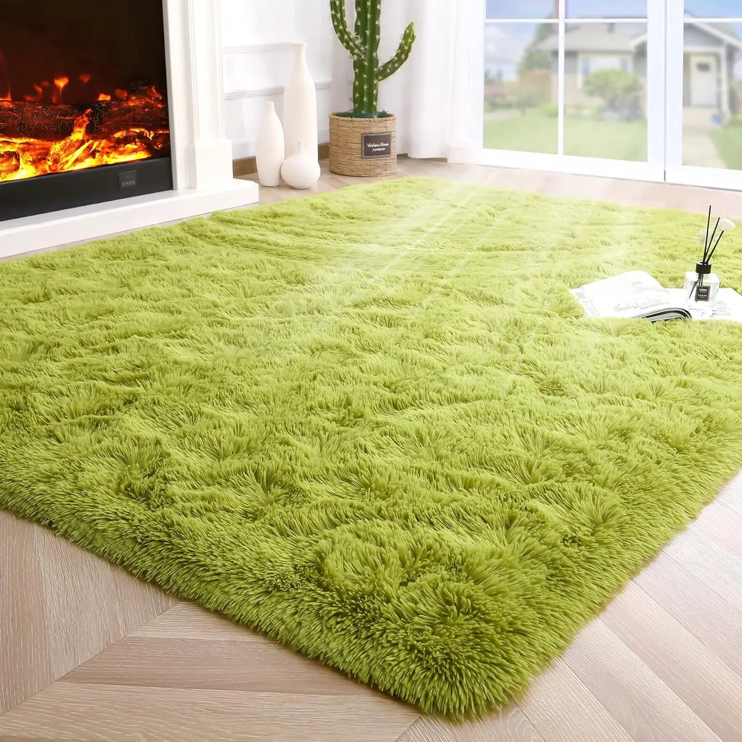 Aubusson Fluffy Area Rug For Bedroom And Living Room