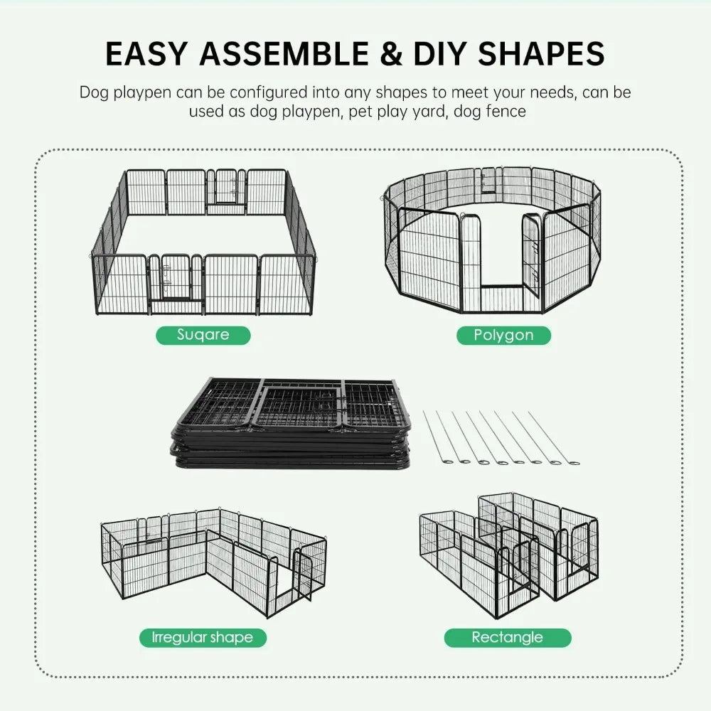 BestPet Metal Dog Playpen Indoor Outdoor Exercise Pen
