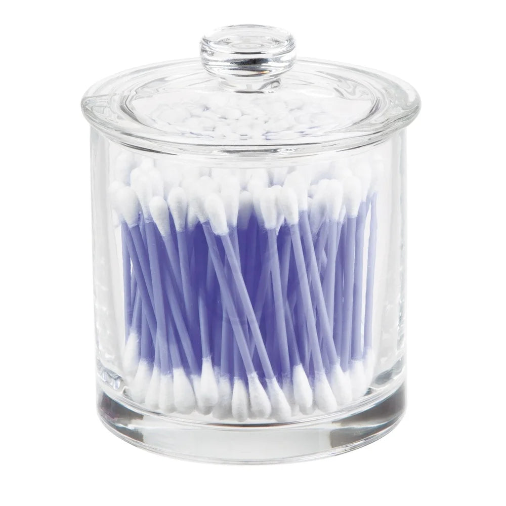 XMSJ Clear Glass Vanity Storage Jar With Lid For Cotton