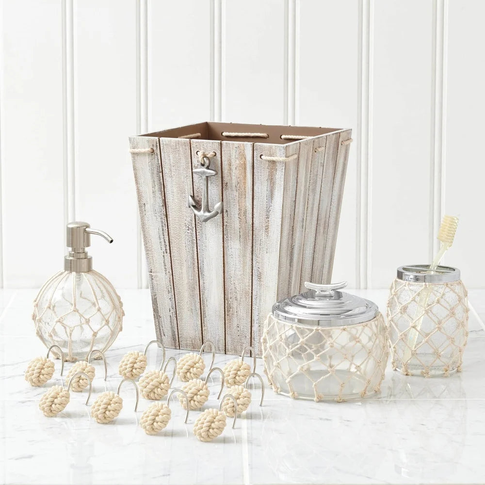 XMSJHign-concerned Nautical Glass Lotion Pump Rope Accent