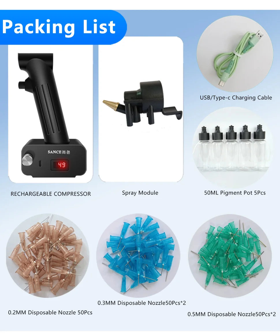 SHANGSE Airbrush Kit Rechargeable Cordless Painting