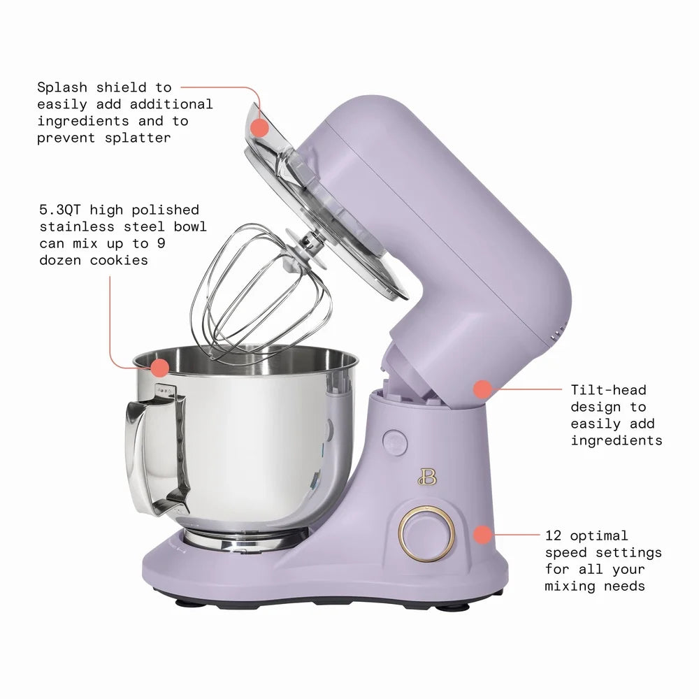 XMSJ Tilt Head Stand Mixer 300W 12 Speed Attachments