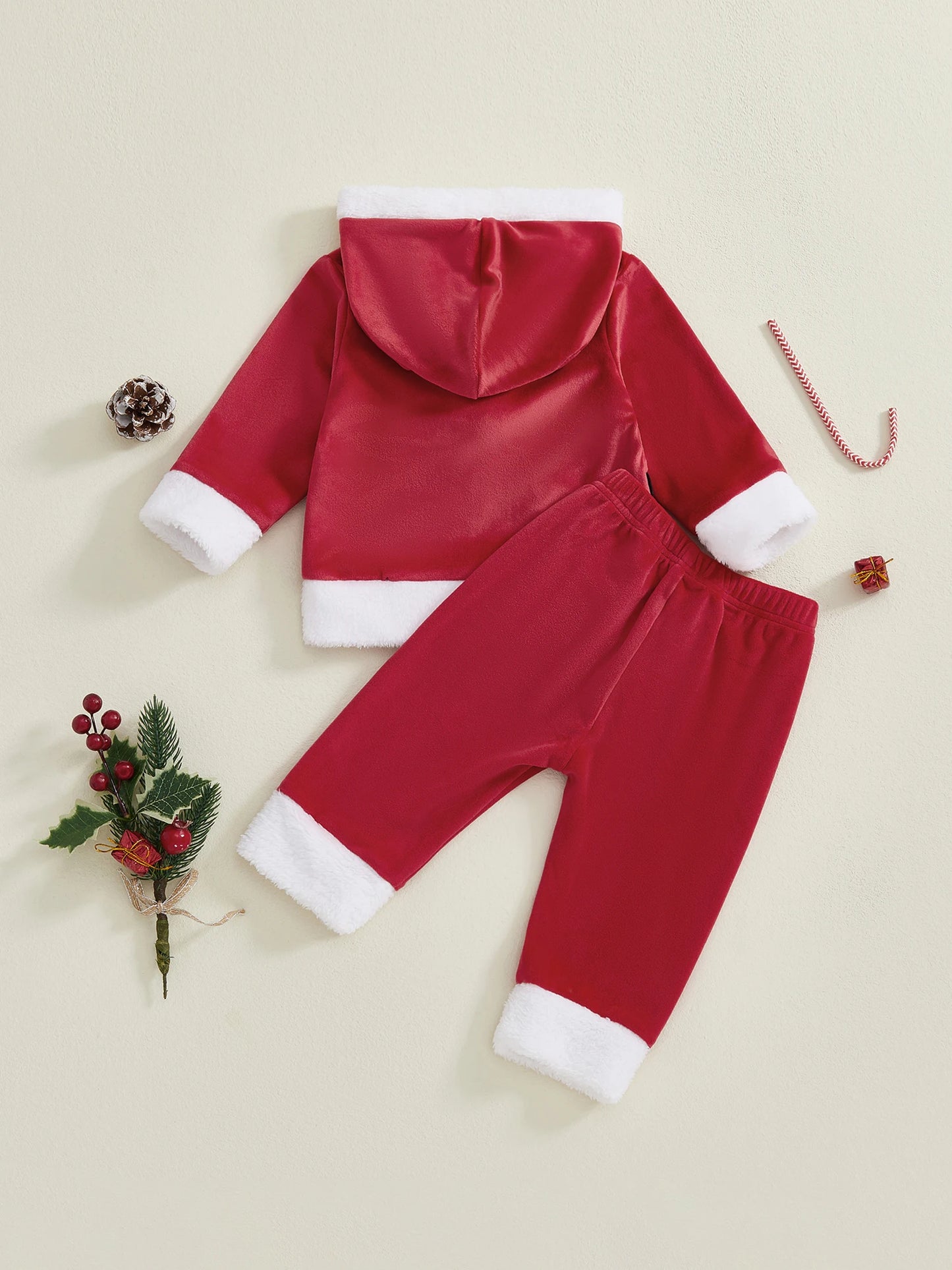 Guangdong Santa Claus Kids Costume Hoodie Set With Pants
