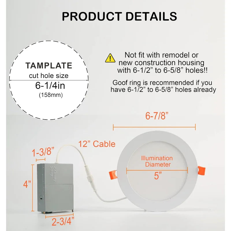 Hign-Concerned 12-Pack Smart WiFi RGB CW LED Recessed