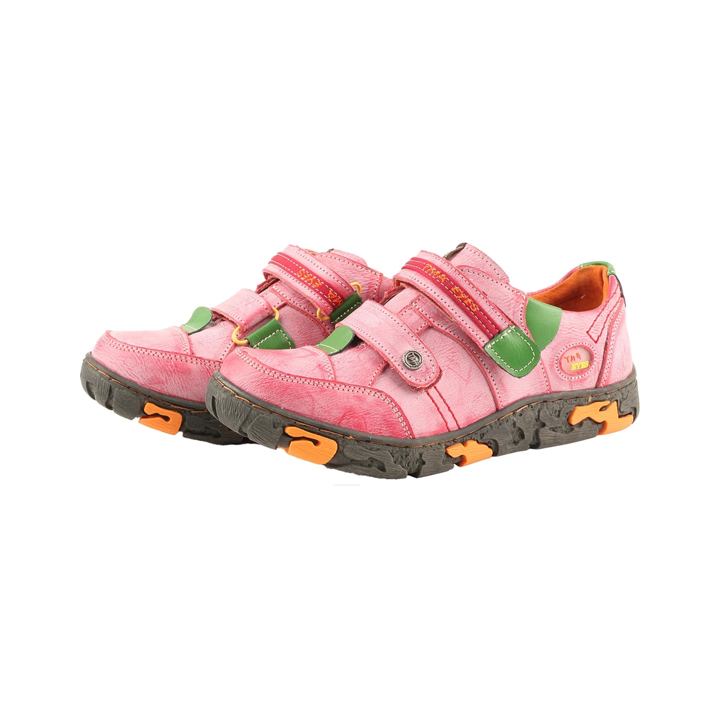 TMA Eyes Lace Free Leather Casual Flats For Women Outdoors