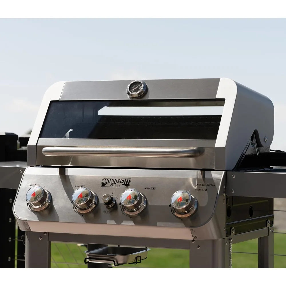 Four Burner Liquid Propane Grill With Clearview Lid