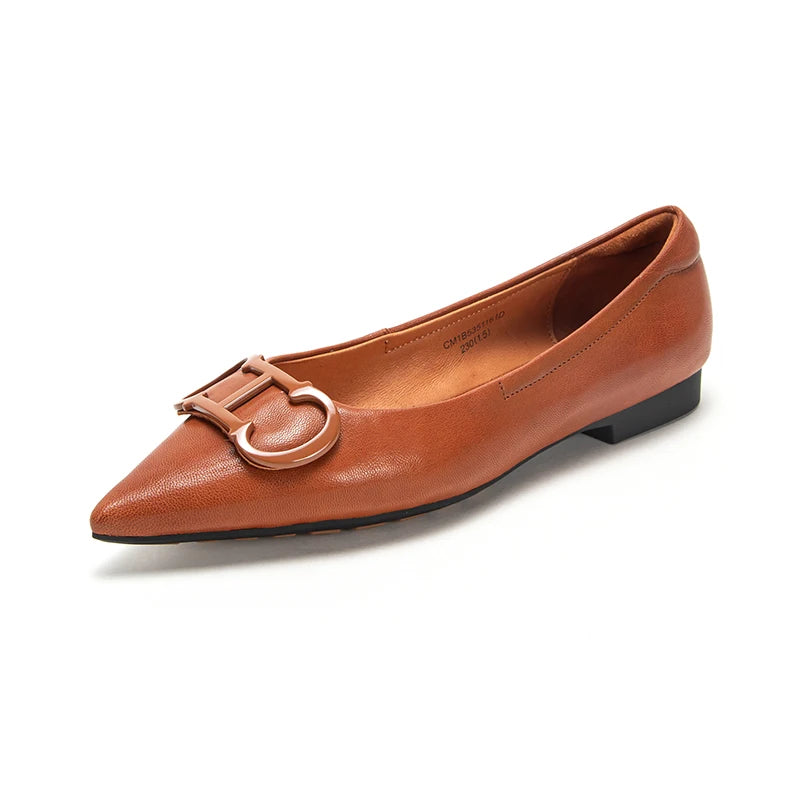 CHCH Classic Retro Flats for Women Pointed Toe Shoes
