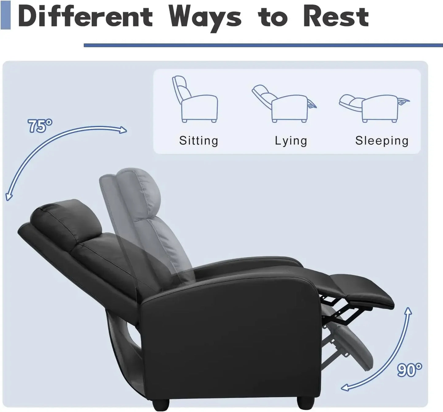XMSJ Massage Recliner Chair PU Leather Home Theater Seating
