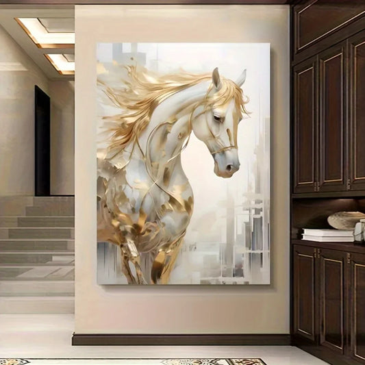 Frameless Modern Retro Horse Wall Art Painting Decor