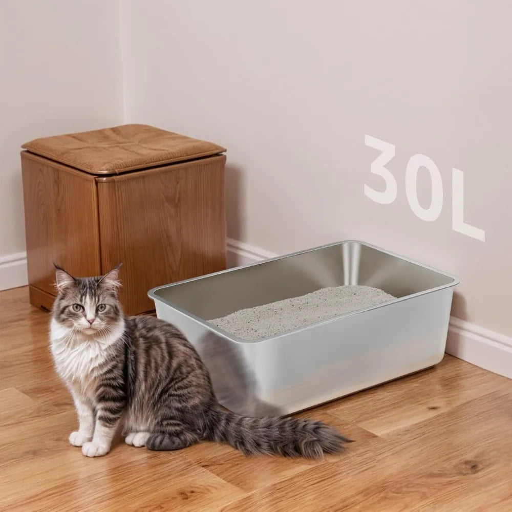 Hign-concerned Metal Litter Box For Big Cats High Sides