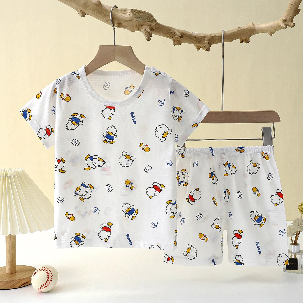 Wistful Smile Kids Summer Pajamas Two Piece Cotton Set