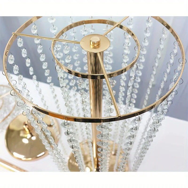 Complete Home And Apparel Crystal Metal Centerpiece Vase