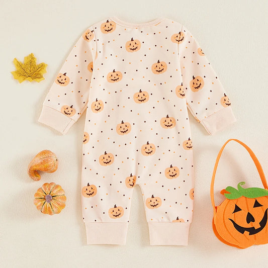 Pudcoco Infant Ghost Stripes Halloween Romper Outfit