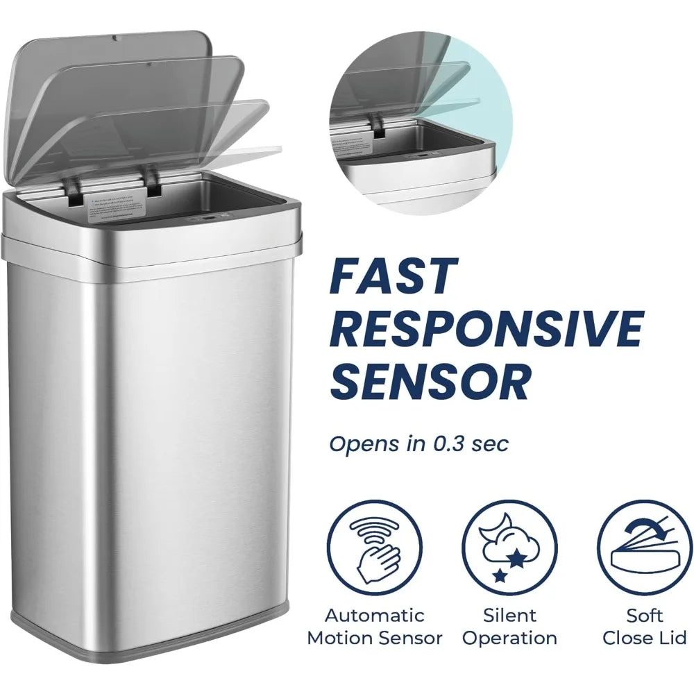 Hign-concerned 13 Gallon Odor Neutralizing Smart Trash Can