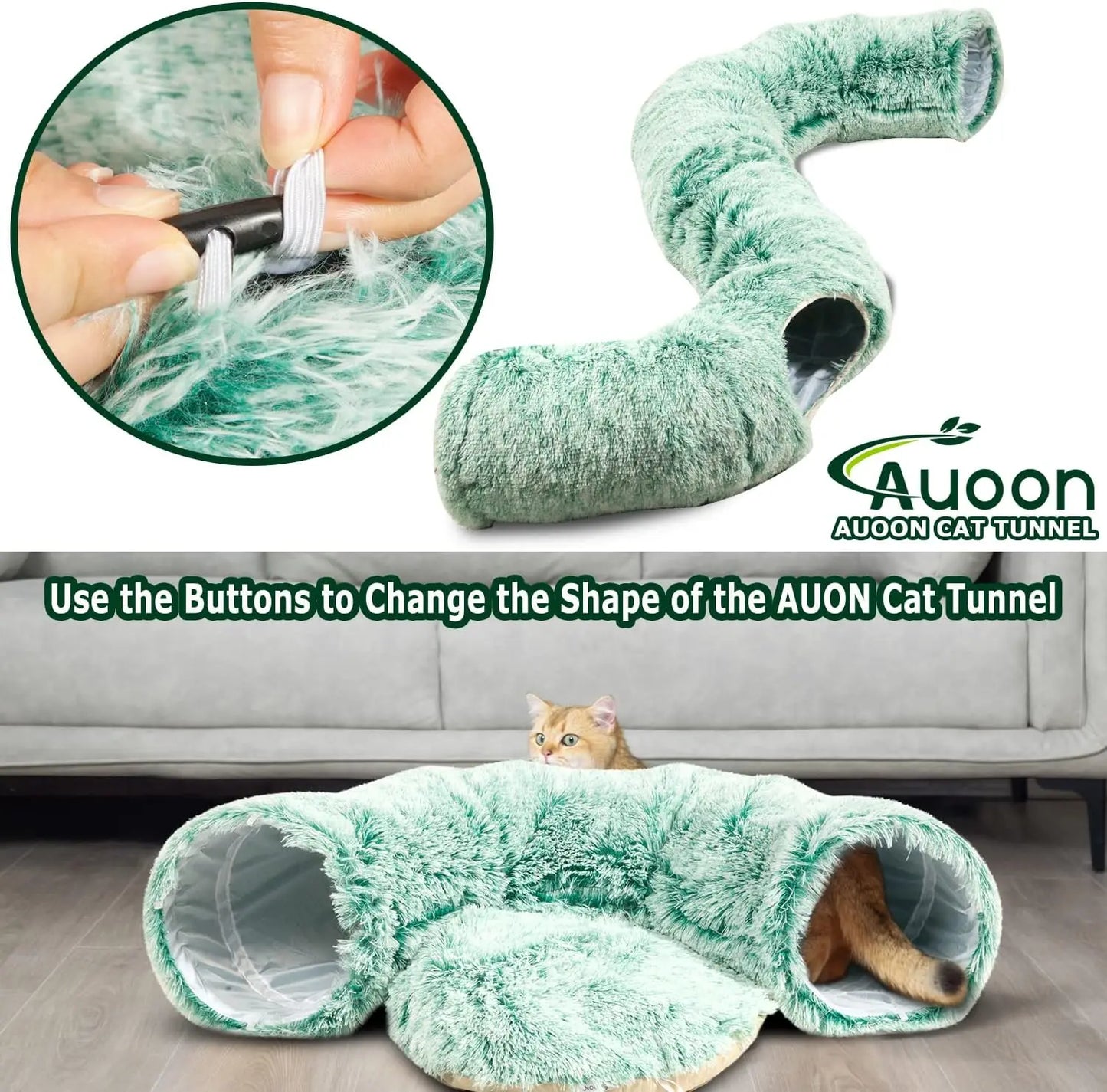 Hign Concerned Plush Cat Tunnel Bed With Central Mat
