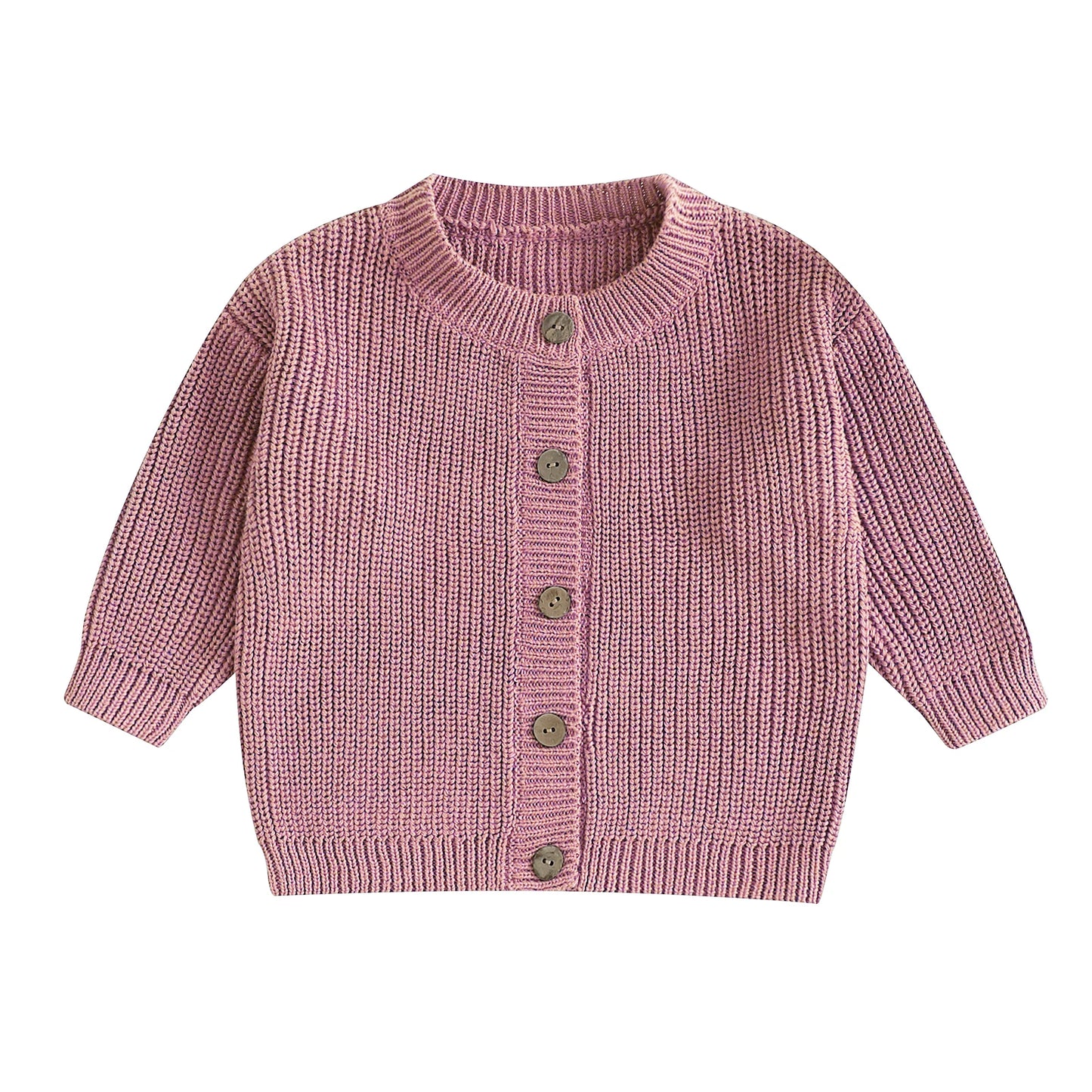 Guangdong Girls Knit Cardigan Round Neck Button Front