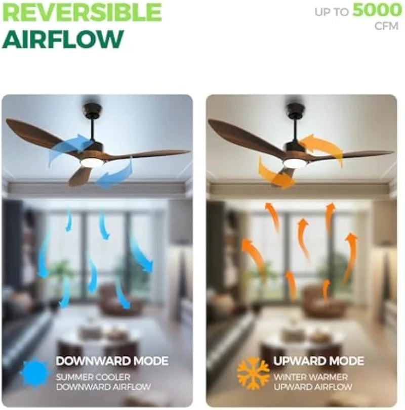 Hign-Con Concerned Ceiling Fan With Light Blades Indoor Outdoor