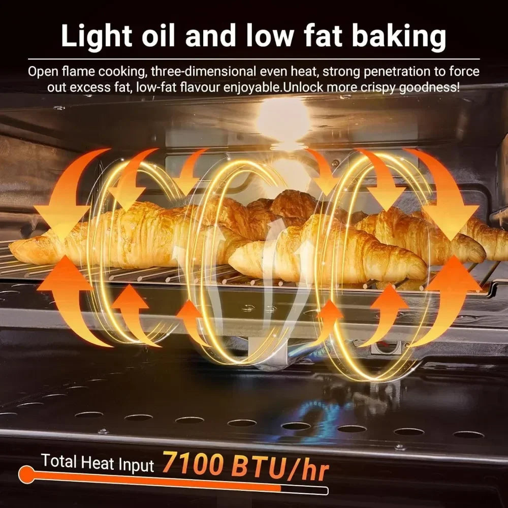 XMSJ RV Gas Range Stove Oven With 3 Burners 1.24 Cu Ft