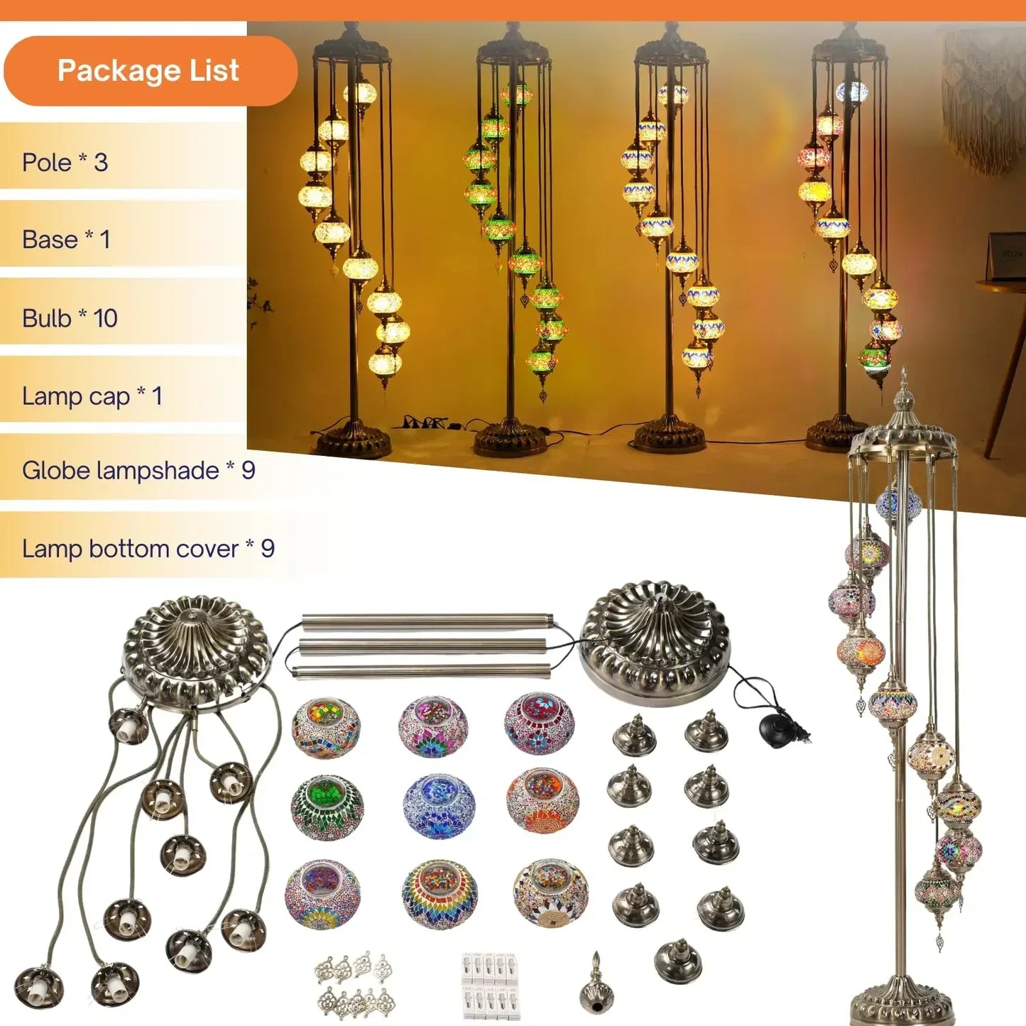 Complete Home And Apparel Turkish Moroccan Floor Lamp
