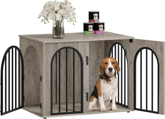 XMSJ Wooden Dog Crate TV Stand End Table Anti Chew
