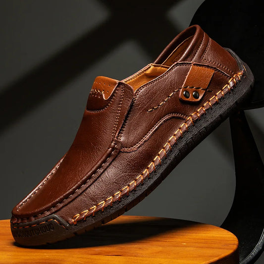 CColinican Leather Men Slip On Loafers Casual Walking Shoes