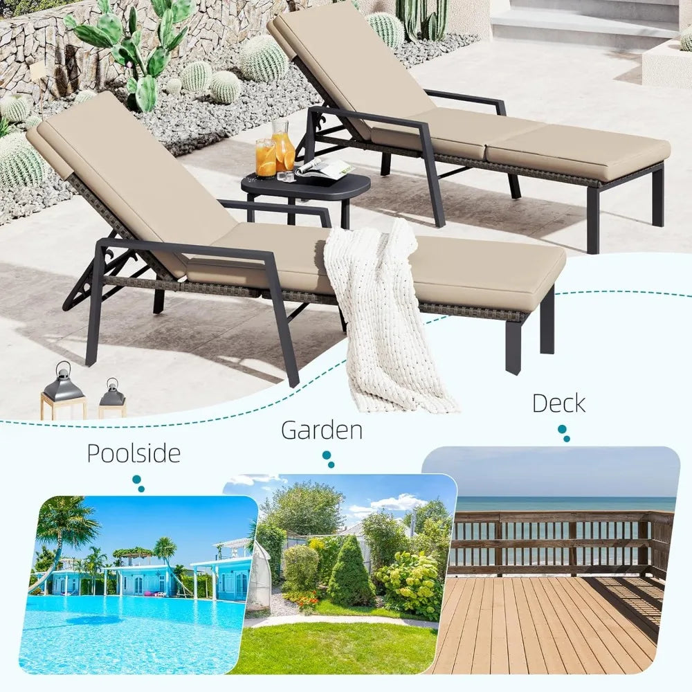 Chengwei Adjustable Outdoor Chaise Lounge Set of 2 Premium