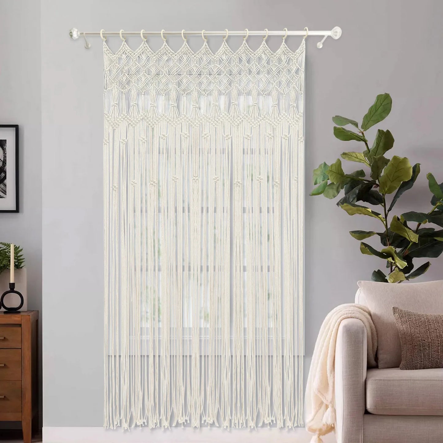 Bymaocar Macrame Wall Hanging Boho Tapestry Curtain