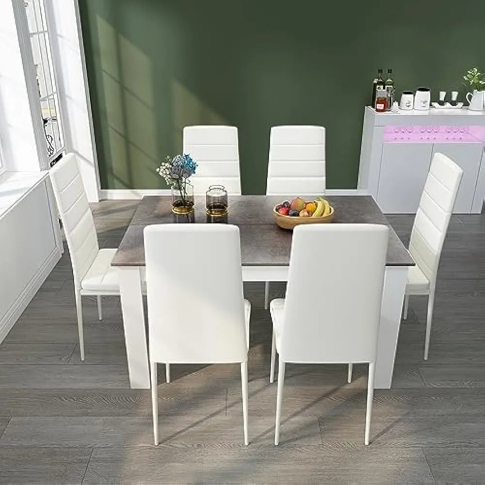 Hign-concerned Dining Table and Chairs Set Rectangular