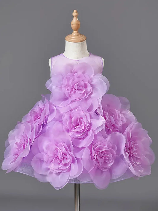 Guangdong Girls Princess Sleeveless Floral Party Ball Gown