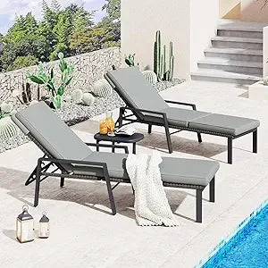 Chengwei Adjustable Outdoor Chaise Lounge Set of 2 Premium