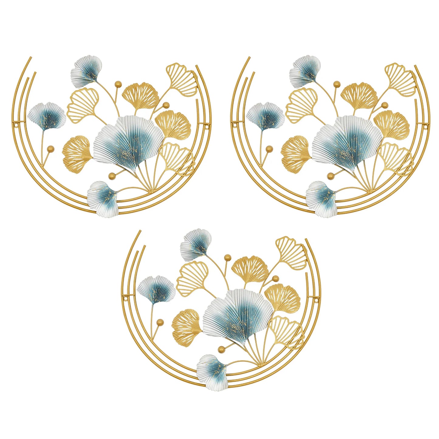 Decorative Wall Sculpture Ring Leaf Iron Wall Art Accent