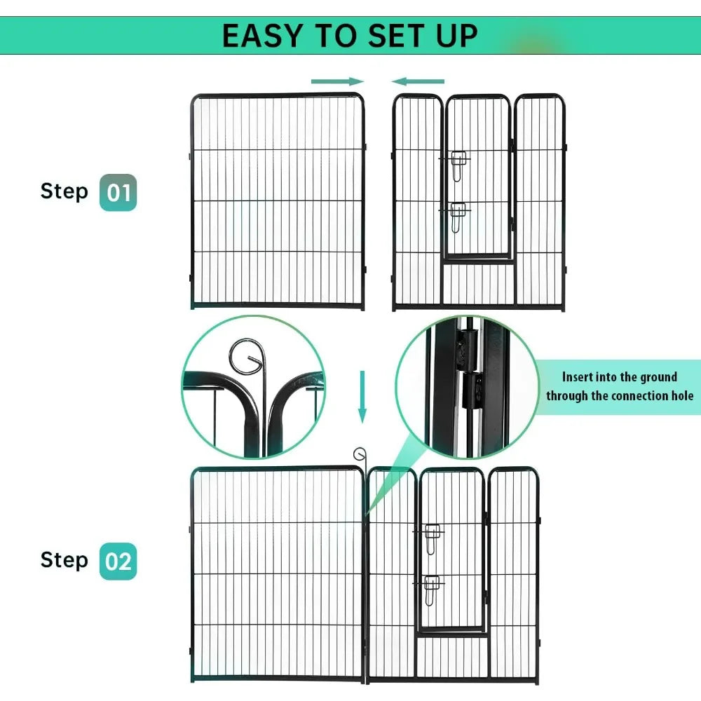BestPet Metal Dog Playpen Indoor Outdoor Exercise Pen