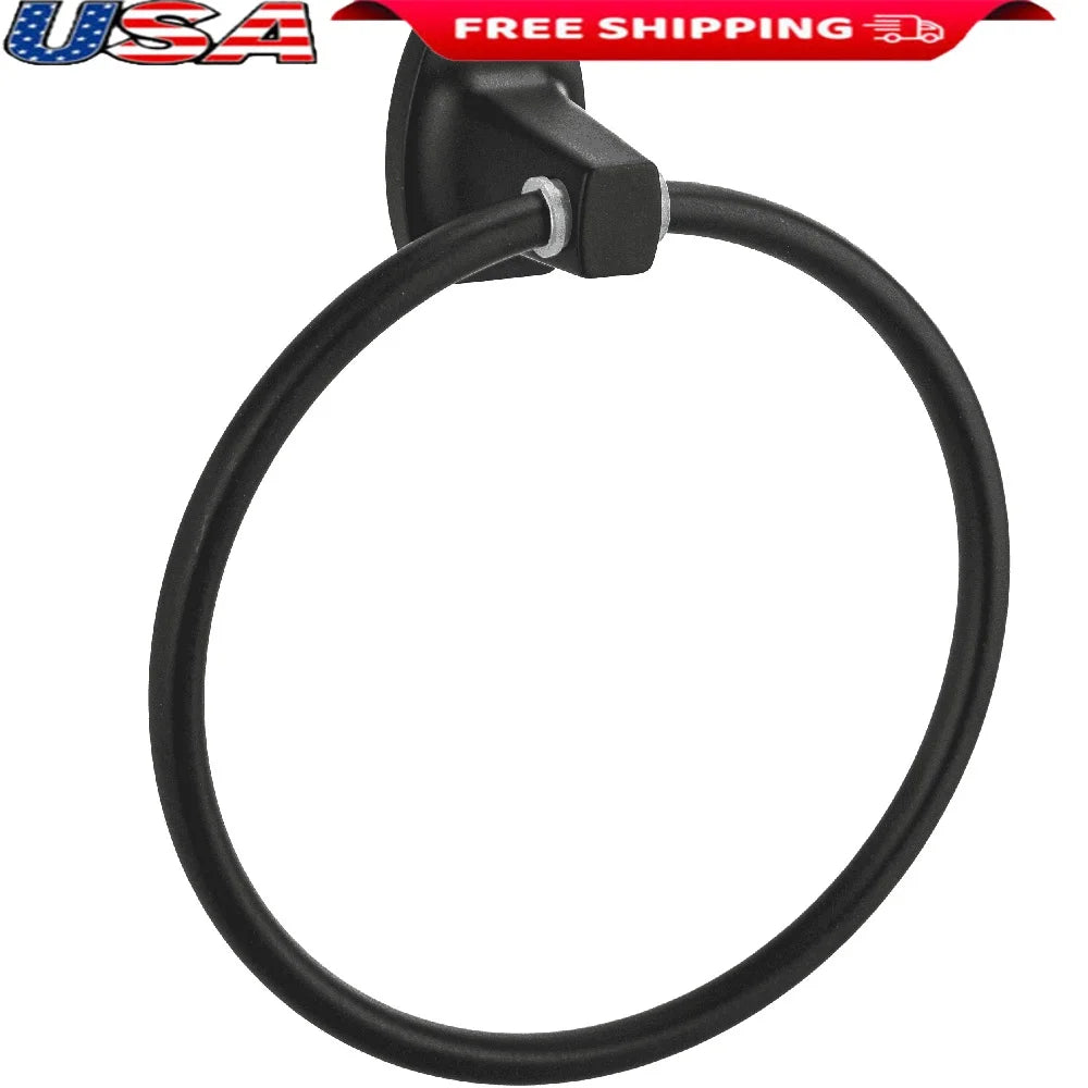 XMSJ Square Wall Mount Towel Ring Rust Resistant Zinc Alloy