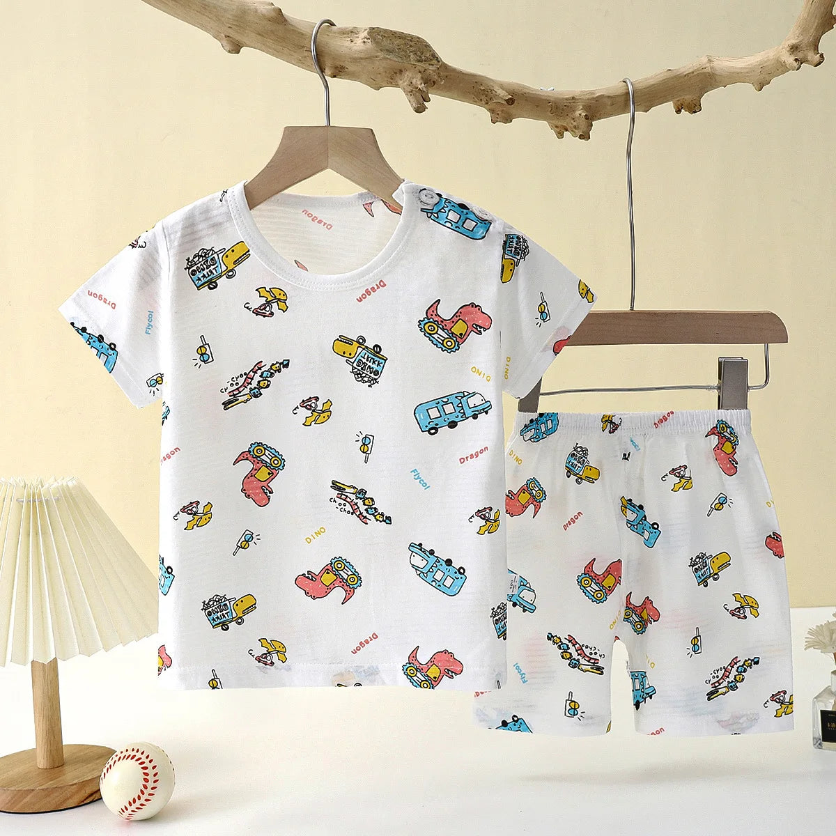 Wistful Smile Kids Summer Pajamas Two Piece Cotton Set