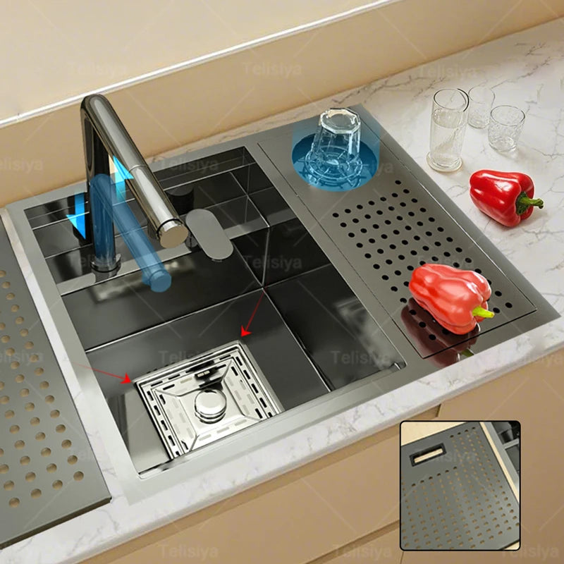 Telisiya Cup Washer Hidden Sink Stainless Steel Basin