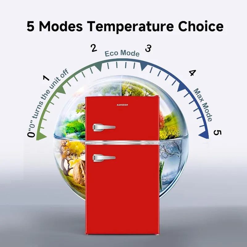 XMSJ Mini Fridge Freezer Compact For Bedroom Dorm Unit