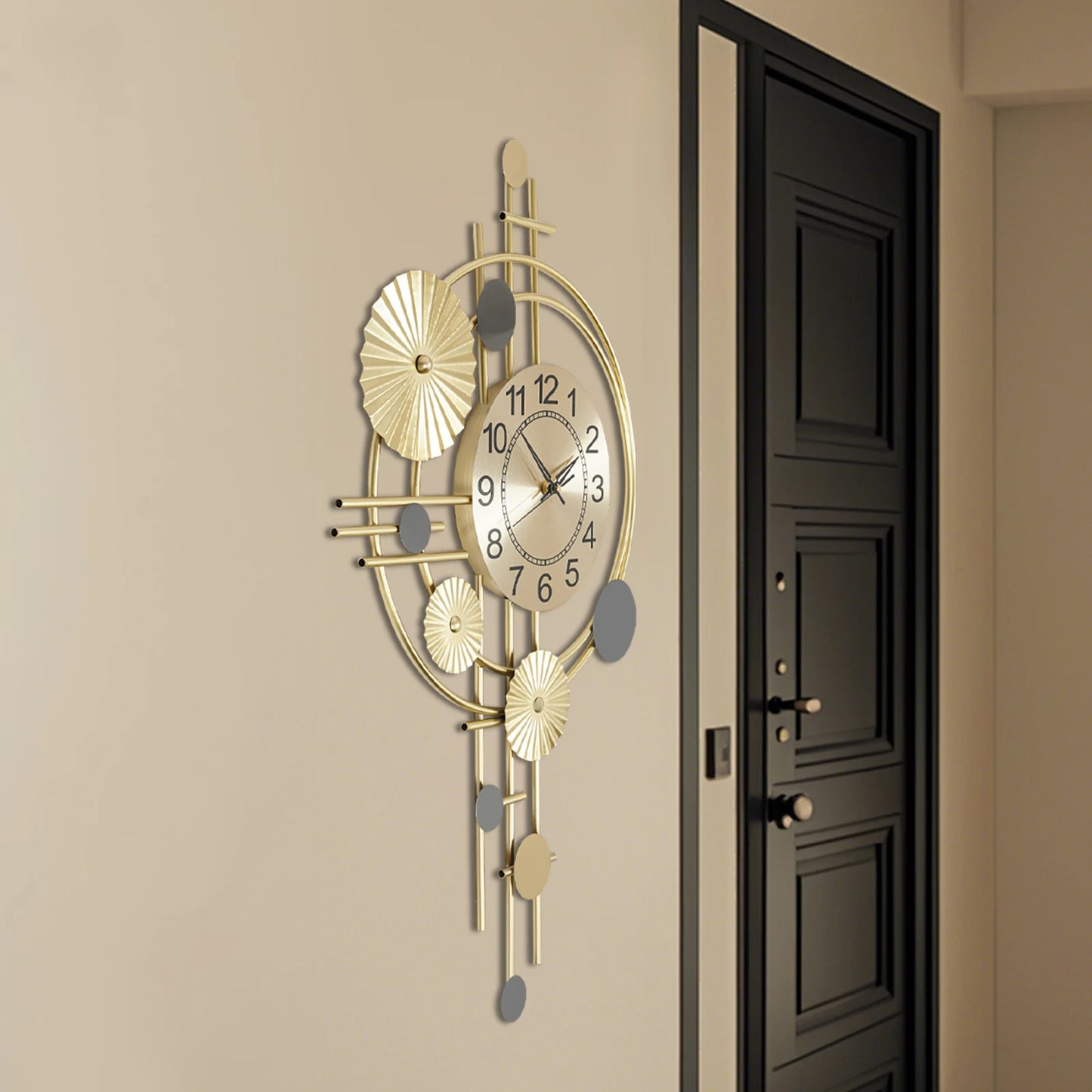 Complete Home And Apparel Modern Wall Clock Iron Decor