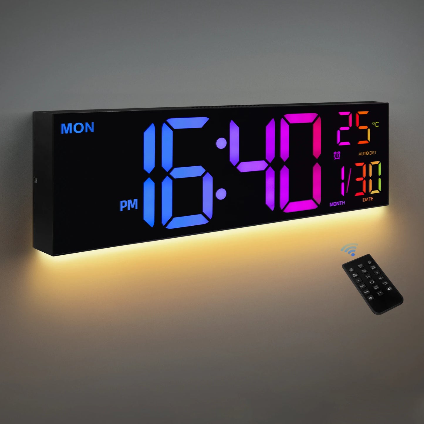 Hignconcerned Digital Wall Clock With Large LED Display